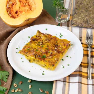 Lasagna alla zucca con funghi e noci Lasagna alla zucca con funghi e noci